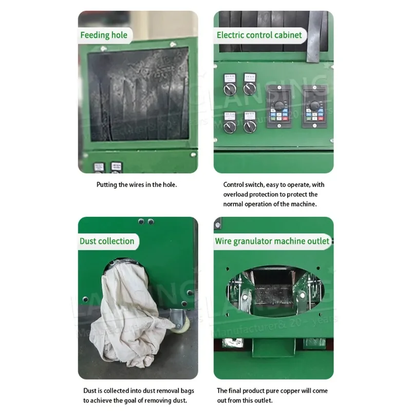 آلة تحبيب الأسلاك النحاسية الصغيرة 40 كجم / ساعة آلة إعادة تدوير الأسلاك المحببة لكابل النفايات