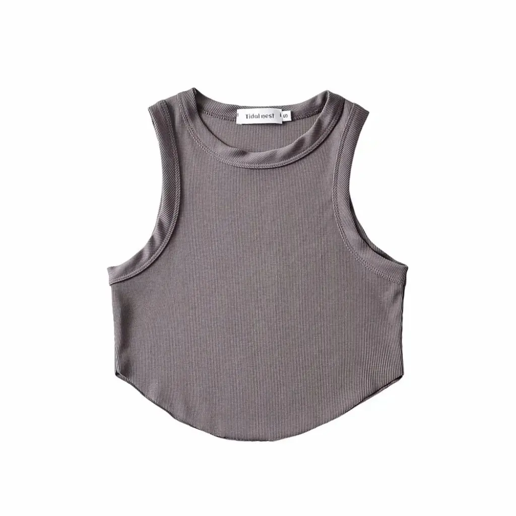 

Summer Sports Women's Cotton Vest Creative round Neck Slim Fit Shoulder Strap Direct Sales Fashionable Top for Ladies