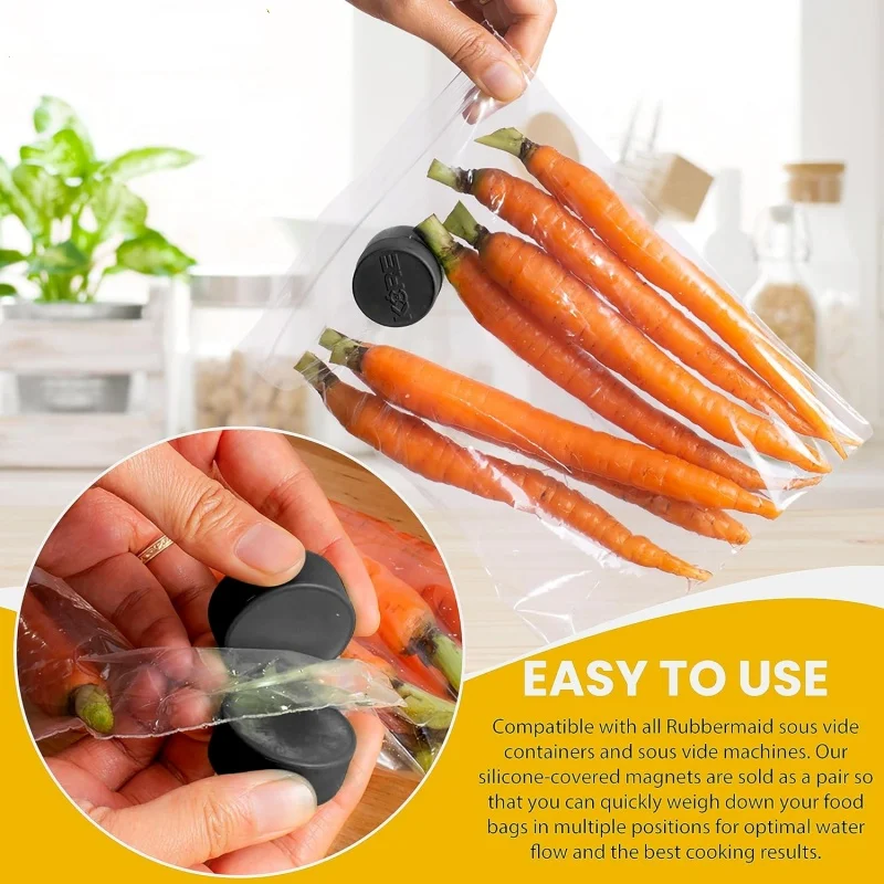 수비드 무게 8팩 - 슬로우 쿠커 및 수비드 백용 식품 안전 자석 무게 |   튼튼한 주방 자석을 보관하세요