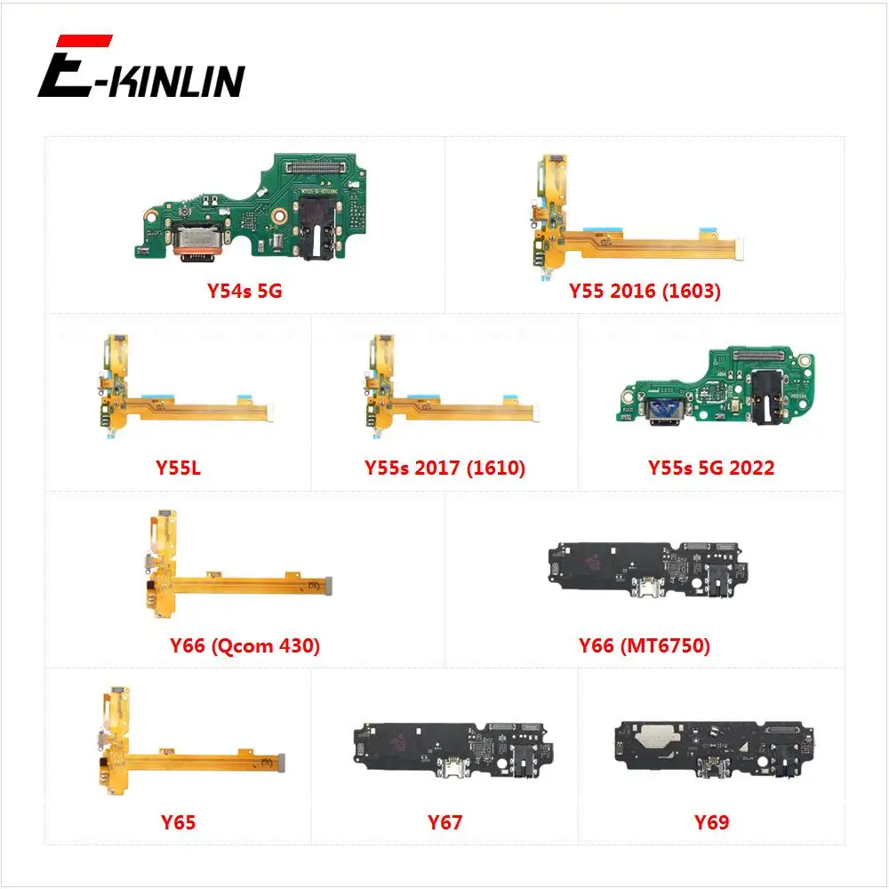 

USB Charging Port Dock Plug Connector Charger Board Flex Cable For Vivo Y54s Y55s 2017 5G 2022 Y55 2016 Y55L Y65 Y66 Y67 Y69