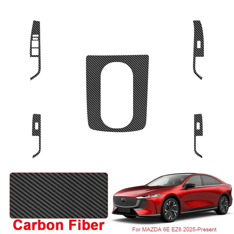 

Автомобильная карбоновая внутренняя наклейка, авто оконная подъемная панель, наклейка, защитная пленка для двери, аксессуар для MAZDA 6E EZ6, 2025-настоящий