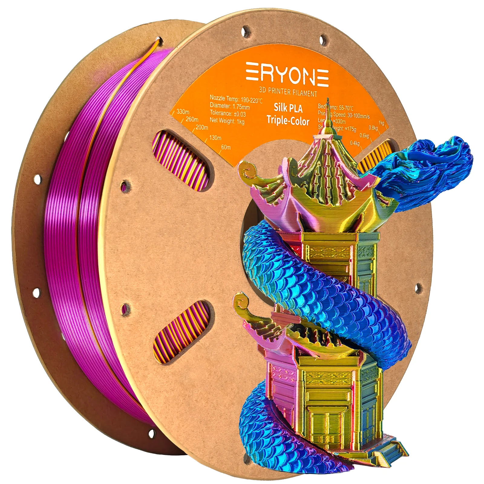 

ERYONE 1KG Silk PLA Triple Color Premium Filament 3D Print 9.7 Big Sale,Multicolor Available,1kg silk pla triple color filament