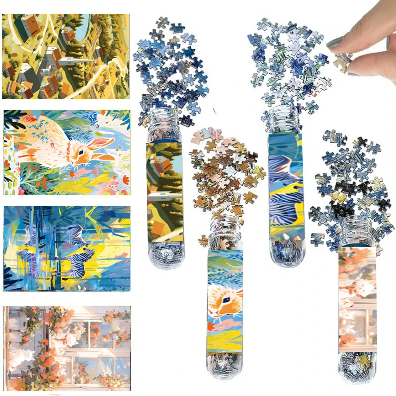600pcs Mini Puzzles Adult Challenge 10 * 15cm Modern Healing Illustration Series