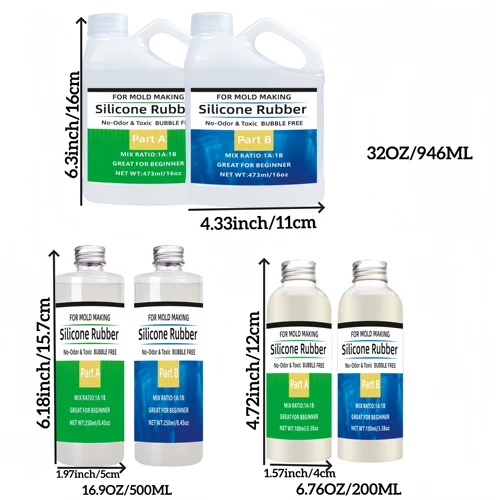 Imagen 2 del producto Kit de fabricación de moldes de silicona Goma de silicona líquida translúcida de platino para moldes de resina de fundición