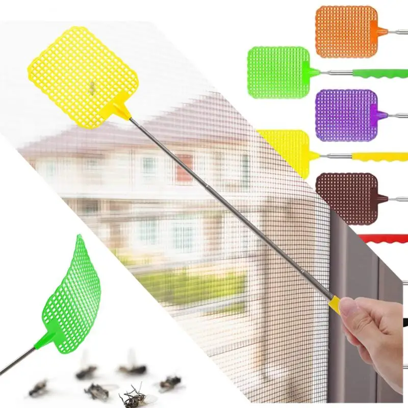 Long Handle Fly Swatters Extendable Flapper Adjustable Telescopic Home Fly Swatter Insect Killer Pest Mosquito Control Products