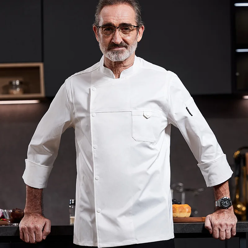 

Catering chef workwear long-sleeve suit for autumn and winter, five-star hotel western restaurant executive chef uniform