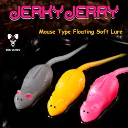 RIKAON 11CM 3pcs Mouse Type Floating Anti-hanging Grass Soft Lure Artificial Castfish Bait Tackle Fishing Bait