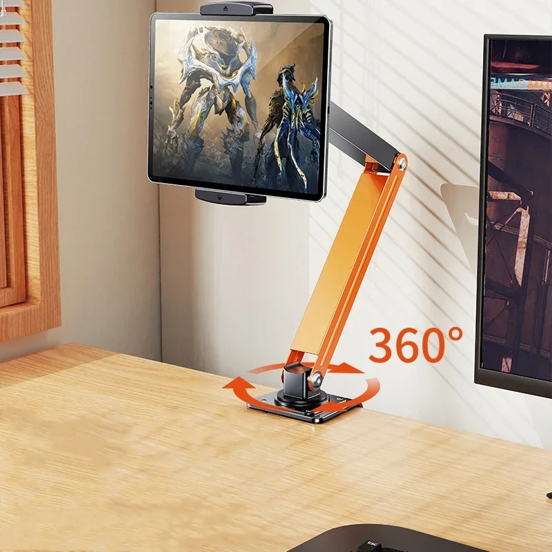 Stojak na tablet Eary Uchwyt na telefon Uchwyt na iPada do montażu na biurku 360° ° Obrotowy, regulowany uchwyt zaciskowy do urządzenia IPhone Kindle 4-13