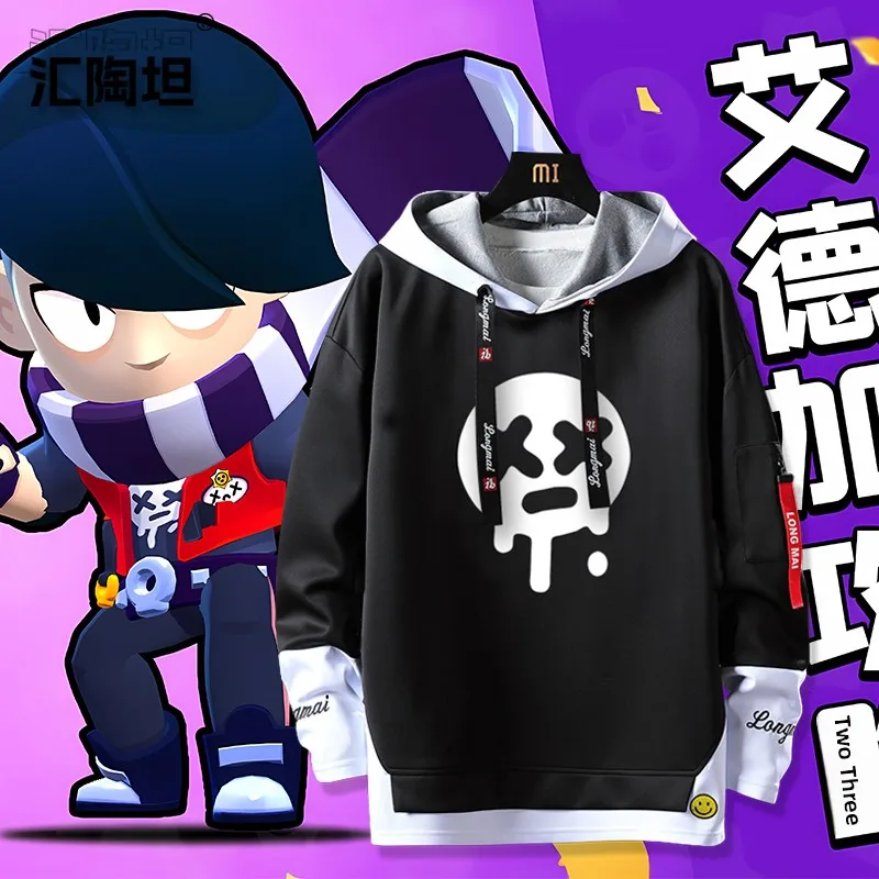 

Худи-свитшот Wild Battle Game Collaborative Edition Ear Cos Faux, двухслойный, осенне-зимний, модный, уличный стиль