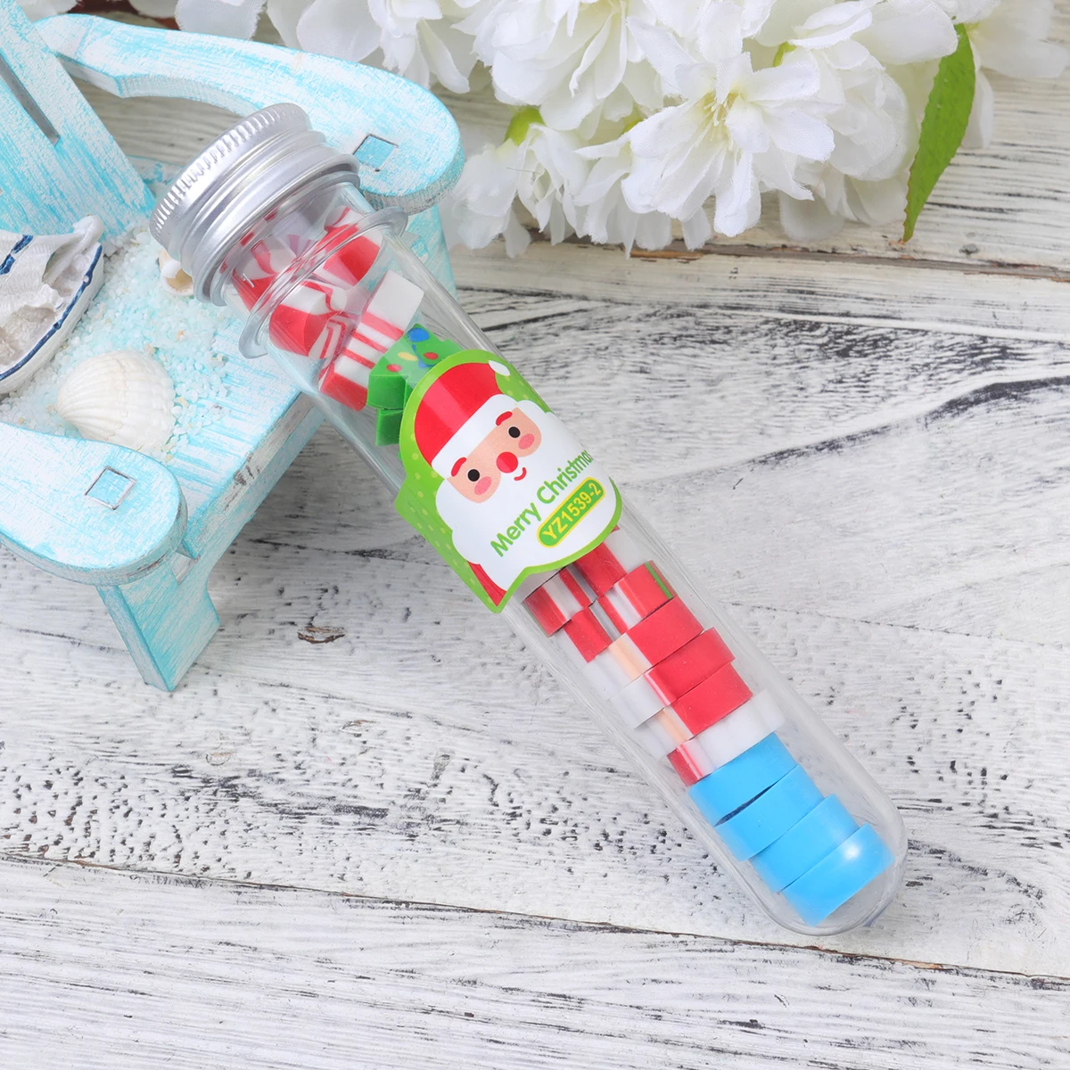 

Christmas Eraser Cartoon Erasers for Pencil School Stationery Filler Students