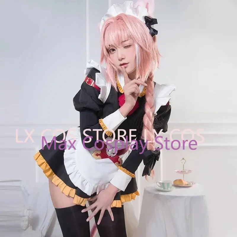 Max FGO  Rider Astolfo Cosplay Costume Maid Dress Women Fancy Dress Uniform Halloween Carnival Suit Custom size view 3