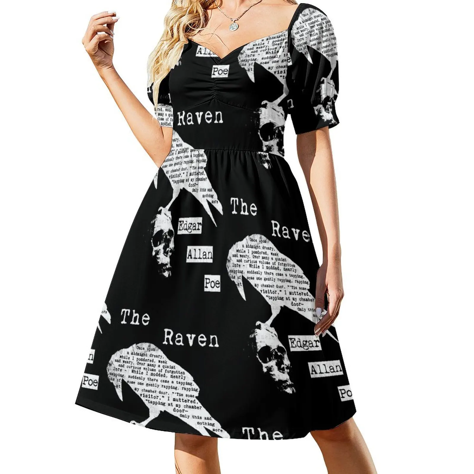 

Edgar Allan Poe The Raven Poem Short Sleeved Dress women formal occasion dresses dress women summer 2025 Dance dresses Dress