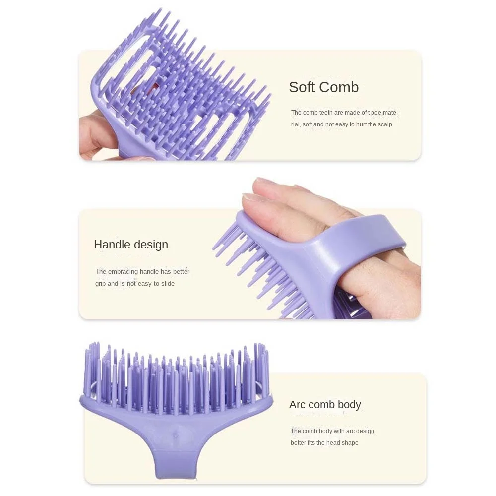 Hollow Brush Head Shampoo Brush Scalp Massage Body Brush Hair Washing Comb Arc-shaped Hair Care Tool Scalp Massage Brush