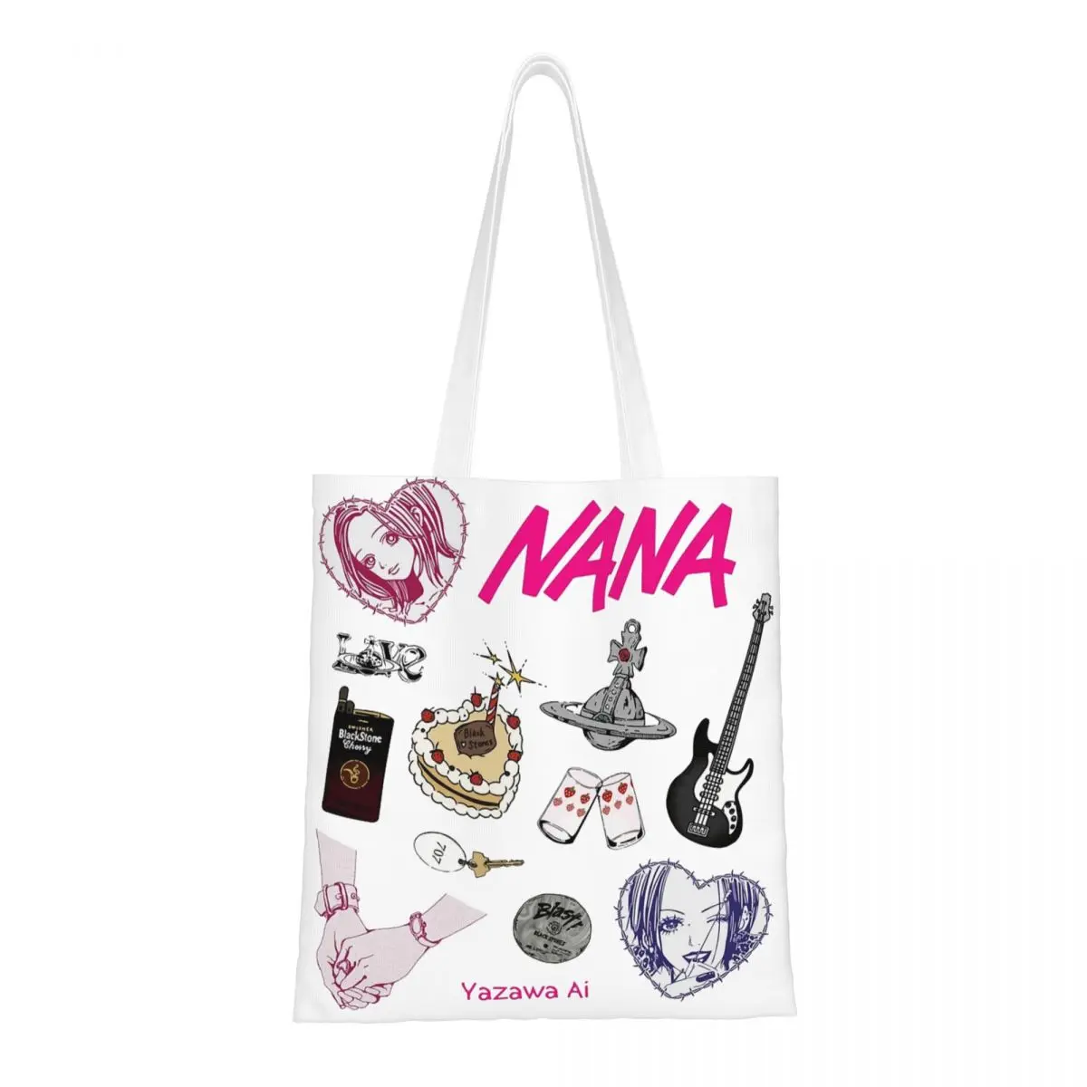 

Unisex Nana Osaki Anime Tote Bags Canvas Shopping Bag for Shopper Handbags
