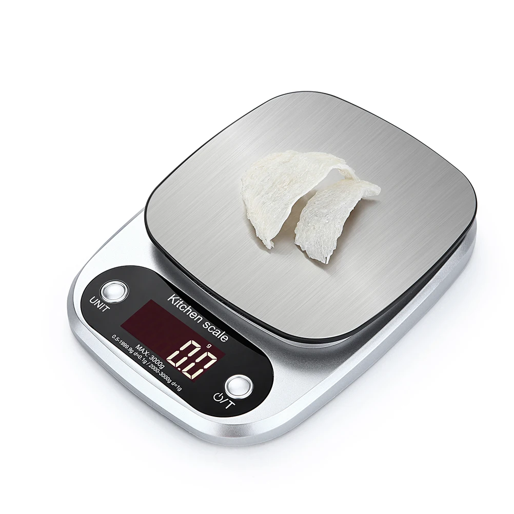 

Digital Kitchen Scale 3KG 01G Stainless Steel ABS High Precision Food Home Use Electronic Weighing Tool LCD Display Compact Easy