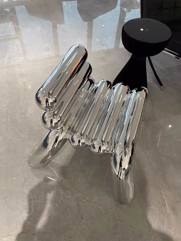 Nordic Spider Shape Leisure Chair FRP Special-Shaped Pipe Chair Living Room Internet Celebrity Electroplating Spray Plating Seat