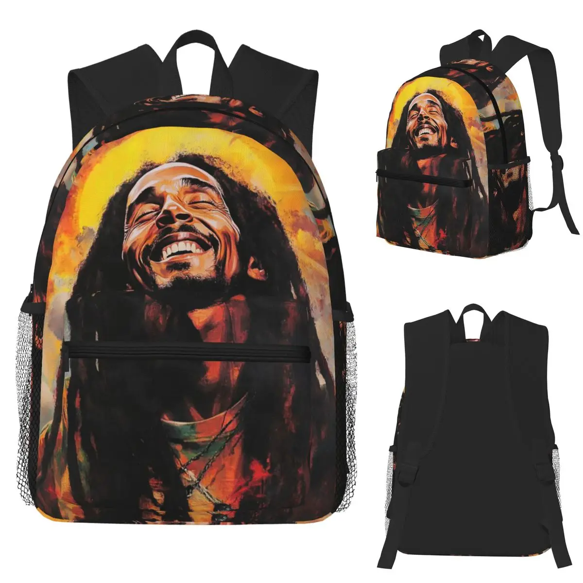 

Funny Bob Marley Student Backpack School Bag Hiking Travel Daypack for Men Women Fashion Bookbag Shoulder Bags