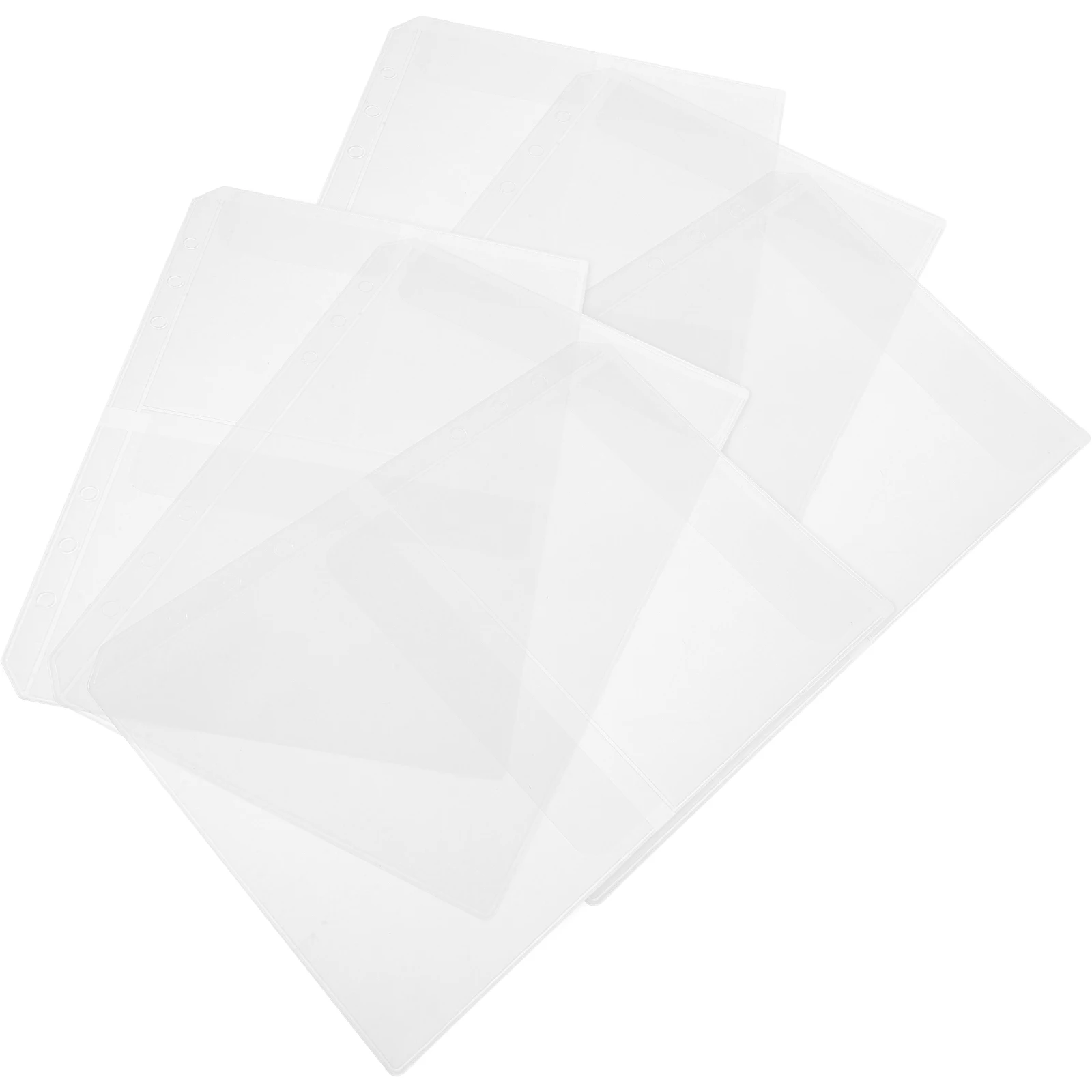 

15Pcs Loose Leaf Binder Pockets A5 6 Holes PVC Transparent Waterproof File Holders Document Storage Folders Receipt Organizers
