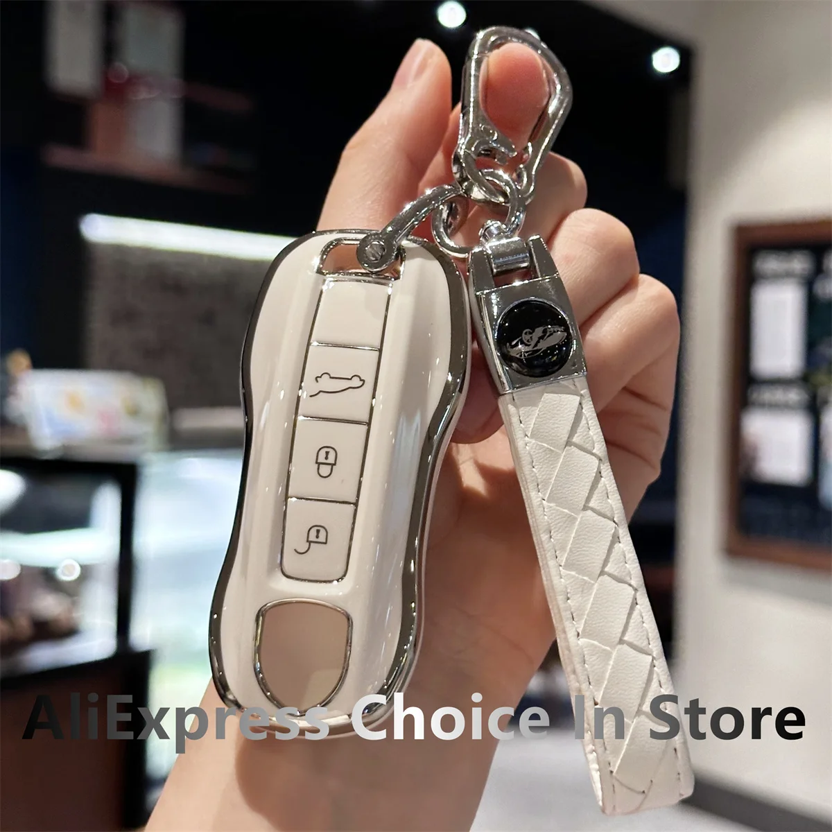 Weiche TPU Auto Schlüssel anhänger Abdeckung mit Schlüssel bund für Porsche Macan Cayenne Panamera Boxster Cayman Smart Key Protector Halter