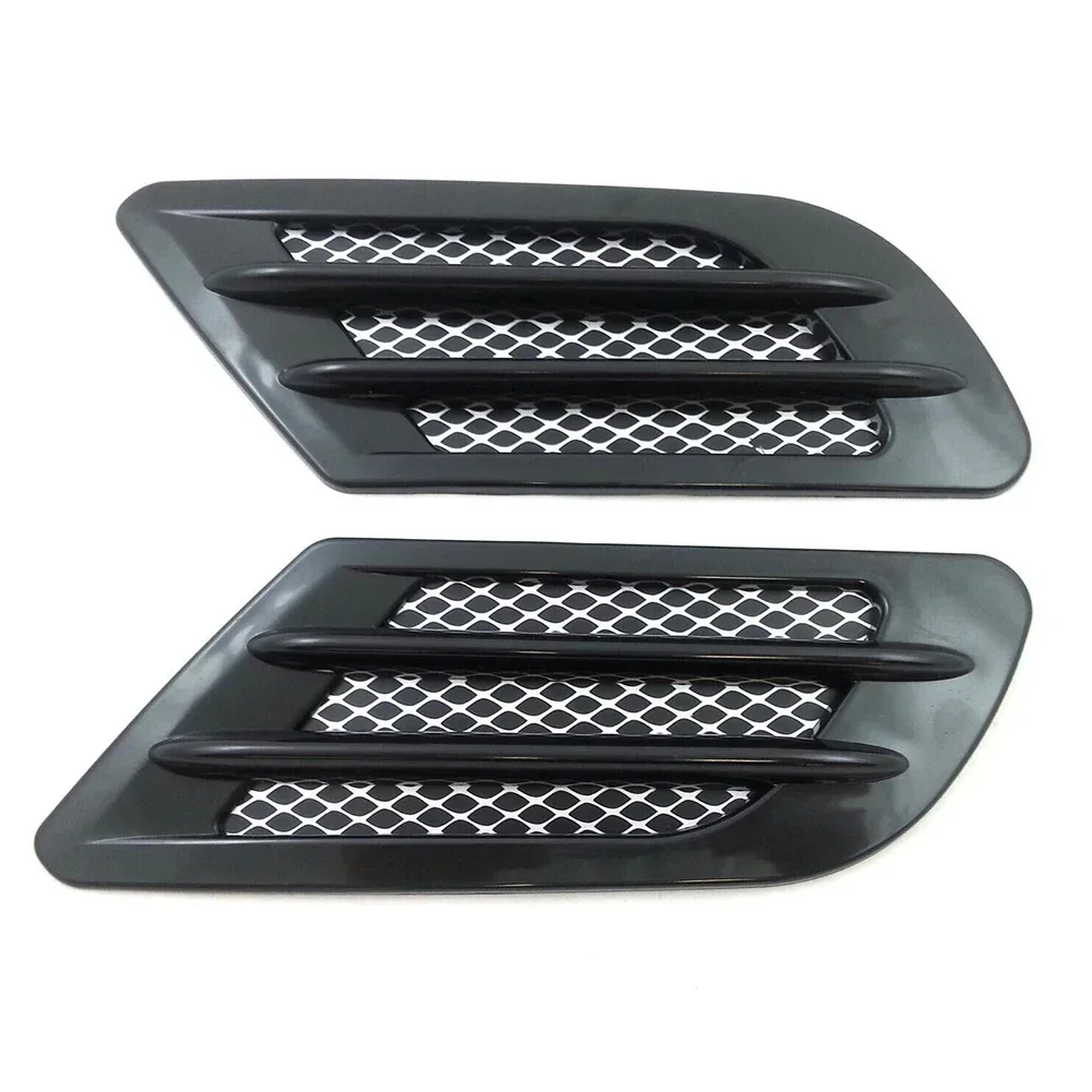 1 Pair Black Car Hood Intake Side Fender Vent Decoration Vent Hood Decal Auto Decorative Sticker Automobile Accessories ﻿