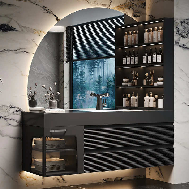 Luxury Decorations Bathroom Cabinet Wooden Wall Space Saver Toilet Partitions Cupboard Perfume Vanity Gabinete Trendy Furniture