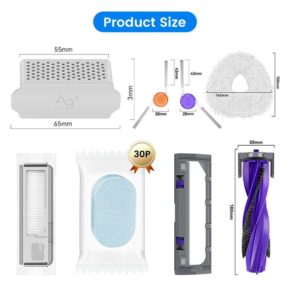 Cloud Whale J5 MAX 스위핑 로봇 액세서리 사이드 브러시 걸레 롤 브러시 필터 먼지 봉투 통합 소모품