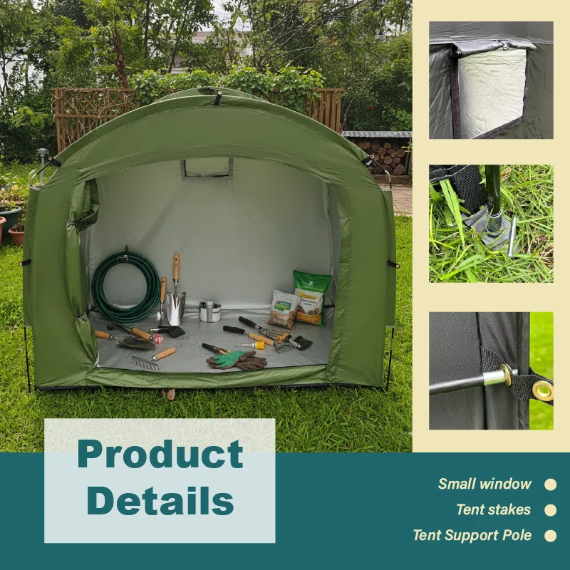 1 Pack Roomy Zipper Bicycle Storage Tent, Large Holding Shelter, Backyard Outdoor Bike Storage Shed for Cycling Gear