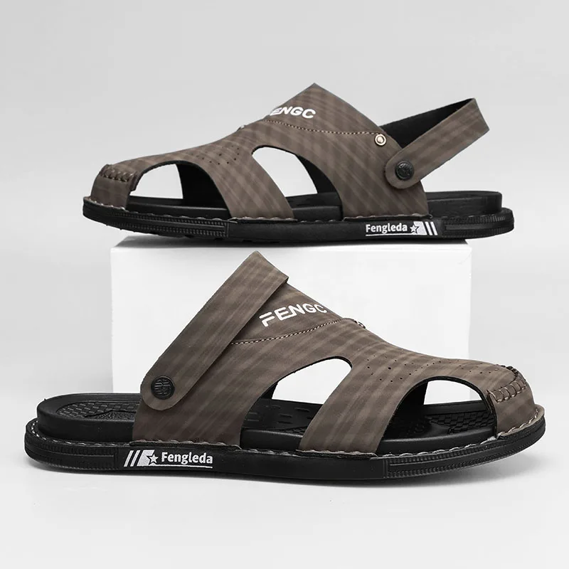 Baotou sandal male tide outdoor sports casual sandals slippers new summer breathable men's beach shoes dual-use driving shoes