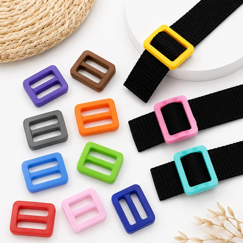 50/100 Piezas Hebilla Deslizante Tri-Glide de Plástico de 10mm, Cierre Ajustable Colorido para Correas de Collares de Perro, Mochilas, Bolsos, Arneses y Manualidades