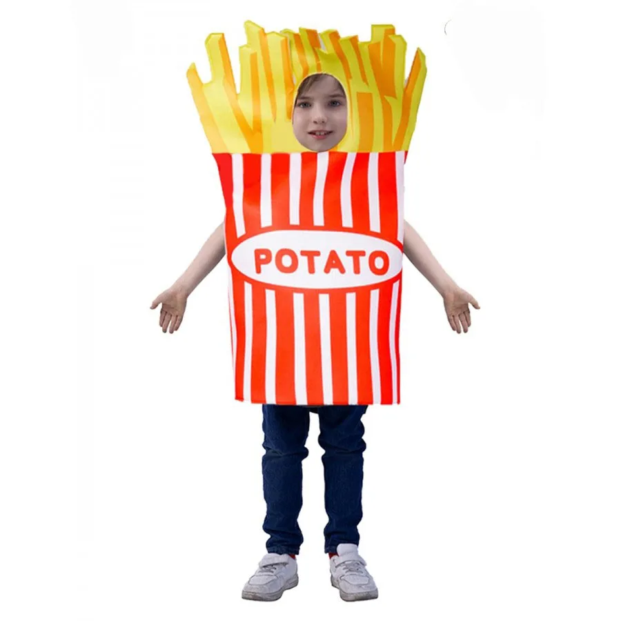 الكبار لوين مرحلة الأداء الدعائم برغر البطاطس المقلية تأثيري حلي مضحك المزحة نهاية العام الاحتفال الزي #5