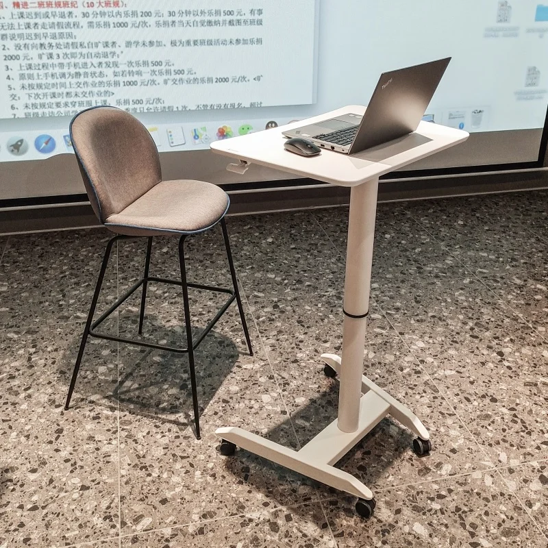 Lifting lectern lecter Modern simple classroom Meeting room Movable small lectern table Chair lectern table