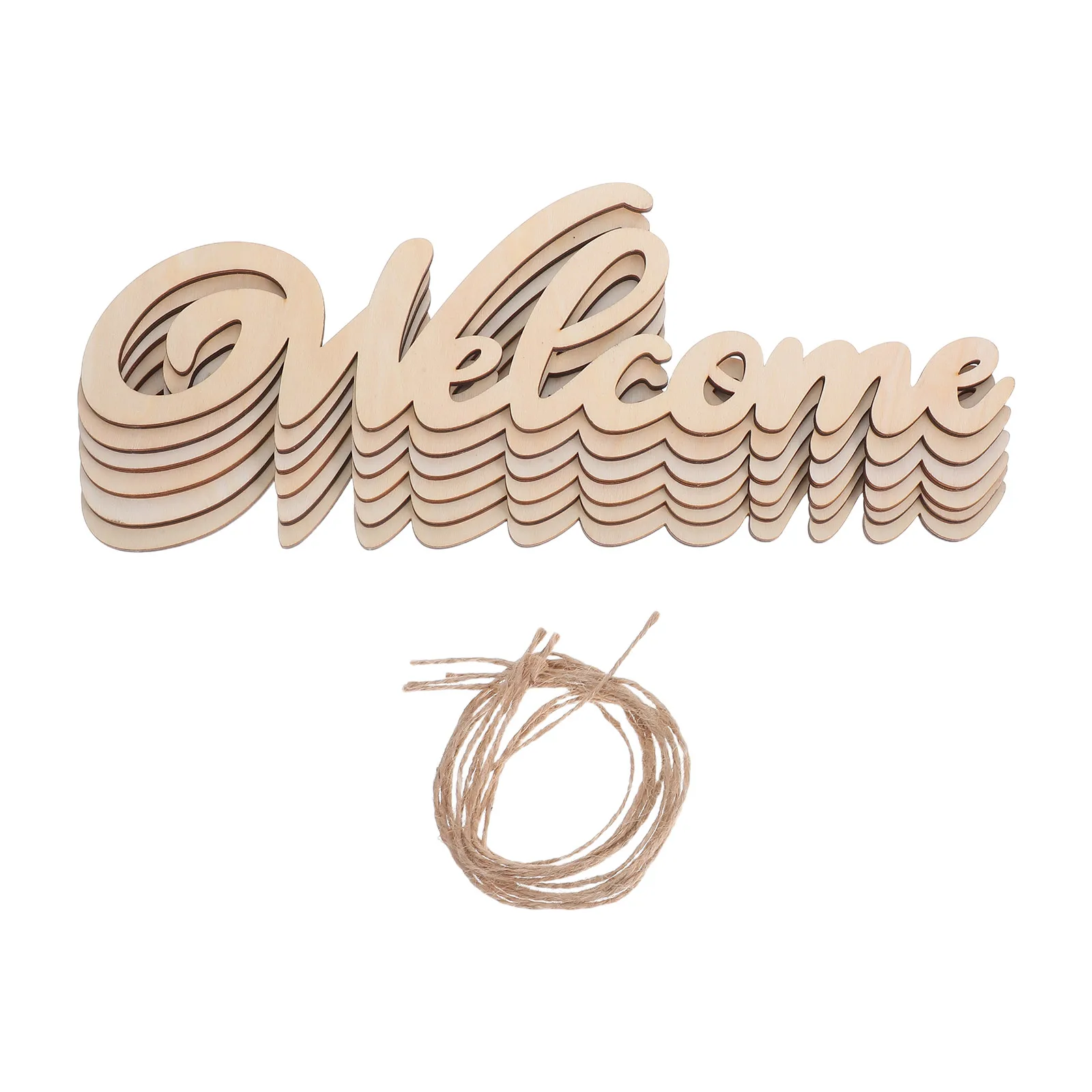

6Pcs Wood Board Hanging Door Sign Welcome Cutout Front Entrance Decorative Plaque Wood Board Hanging Door Sign