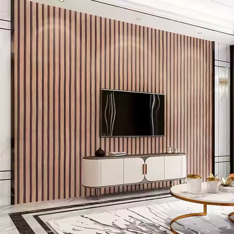 Chinese style grid stripe self-adhesive wallpaper for living room dining room bedroom background wallPVCWood Grain Wallpaper