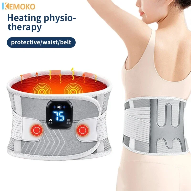 

Electric Heat Pad Electric Lumbar Massage Belt Hot Compress Lumbar Brace Therapy Waistband Heat Waist with Vibration Massage