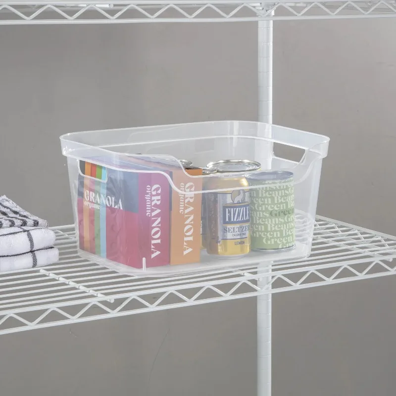 Grande compartimento aberto, transparente