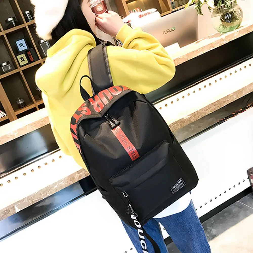 New Female Fashion Lady High Capacity Waterproof College Backpack Trendy Girls Laptop School Bags Nylon Travel Book Rucksack Bag