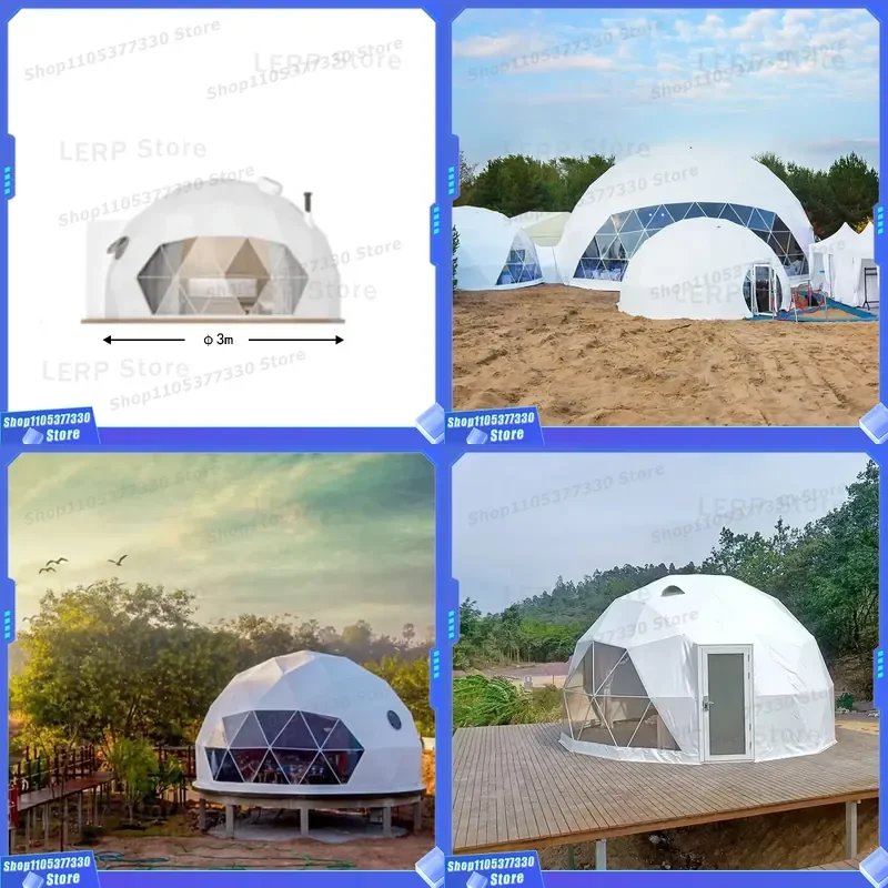 Brand New Domo Tent Geodesic Dome Structure PVC Waterproof 4-Person Capacity for Outdoor Festivals Parties Panoramic Views