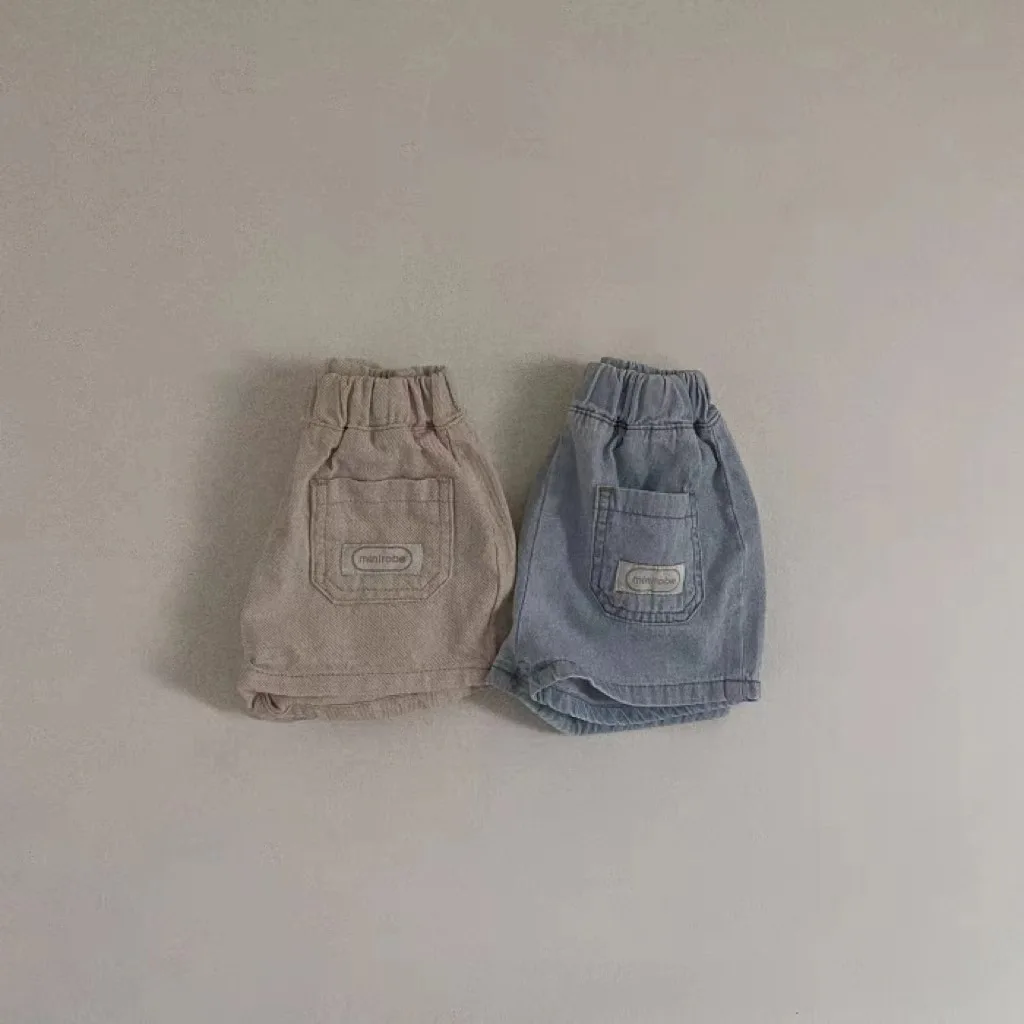 2023 جديد الصيف الطفل الدنيم السراويل القطن الطفل السراويل غير رسمية فضفاضة طفل Vintage Pants غير رسمية الاطفال السراويل القصيرة ملابس الطفل