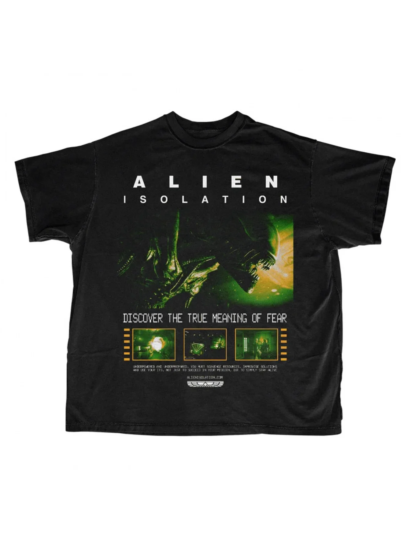 Alien Isolation Xenomorph Retro Survival Horror T Shirt for Men Women Vintage Horror Game Graphic Tee Streetwear