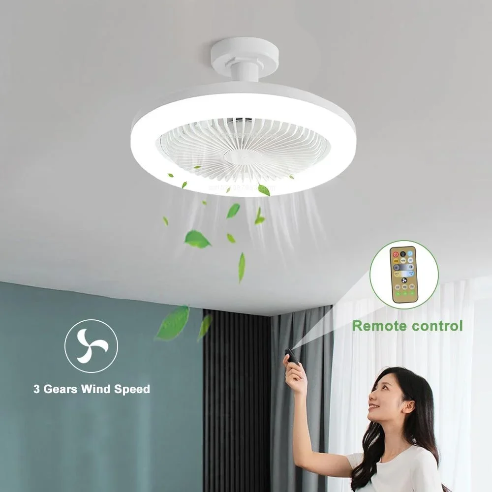

Ceiling Fan with Remote Control LED Light Universal Intelligent Silent Conversion Base Living Bedroom Refrigeration Supplies