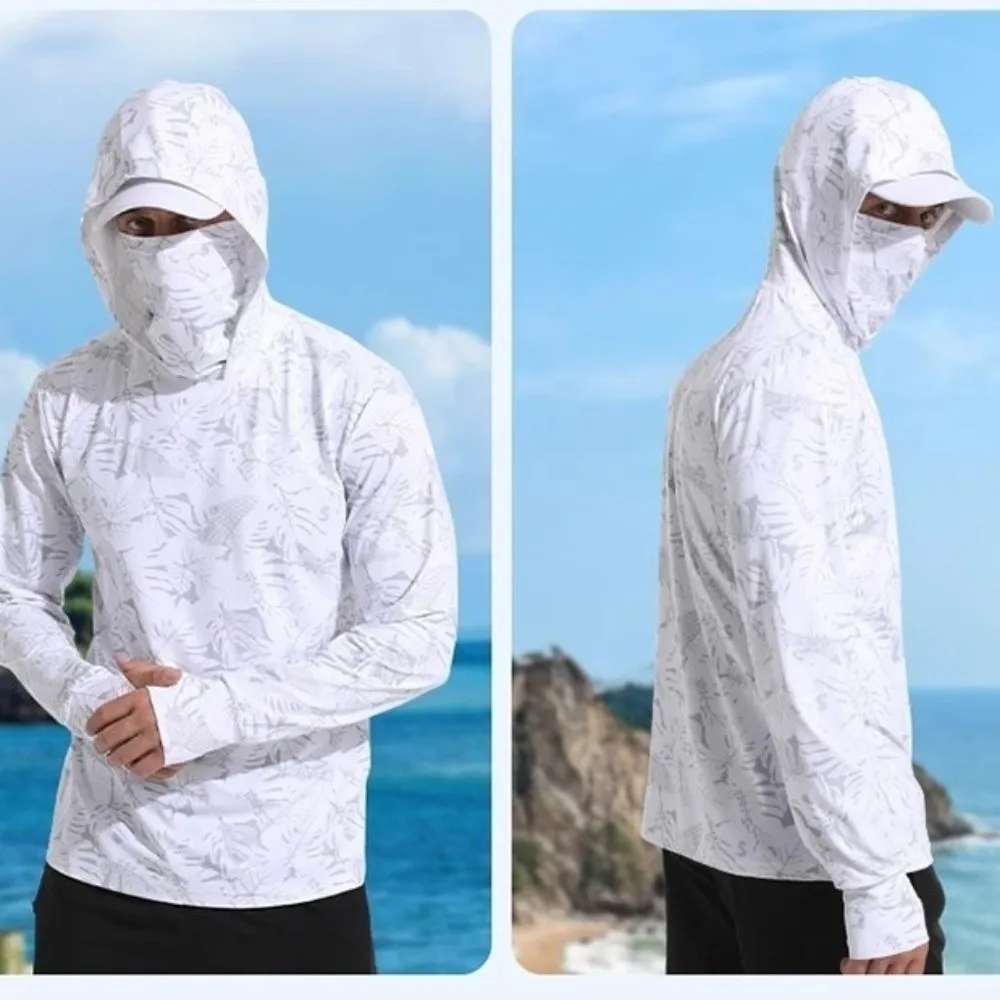 

Hooded Design Fishing Shirt Summer Mask Performance Fabric Hooded Fishing Clothes Lightweight Material UV Protection Shirt