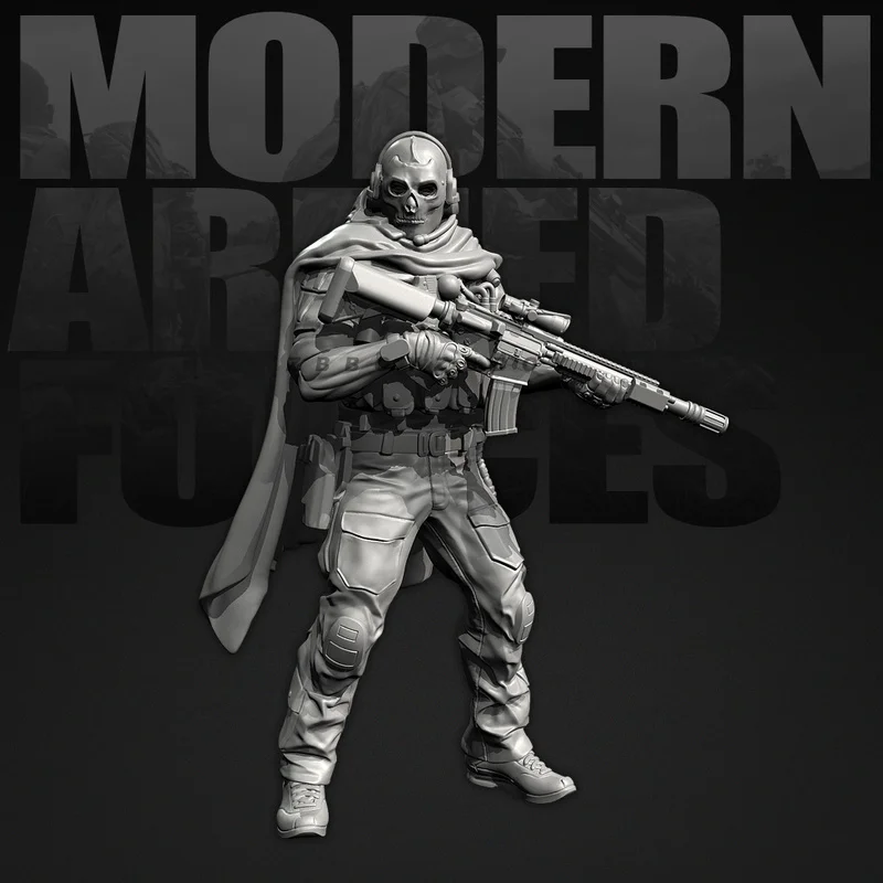 

25mm 38mm 50mm Skull Soldiers Resin Model Figure Gk Micro Miniature 3d Printed White Model Toy Unassembled And Unpainted Kit