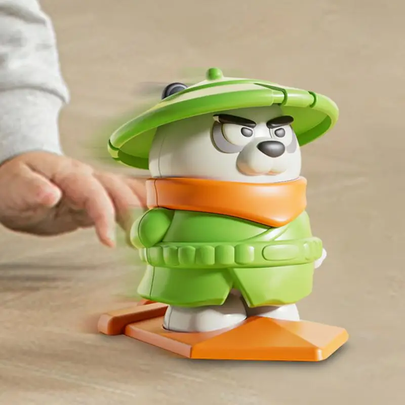 Small Animal Wind-up Toy Children's Cartoon Panda Model Manual Winding Mechanism Educational Toy For School Dormitory Work Area