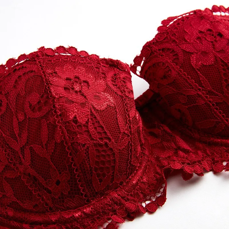 Sexy Bra Set Women Lace Push Up Seamless Bra Lingerie Set Daily Underwear Bra and Panty Set