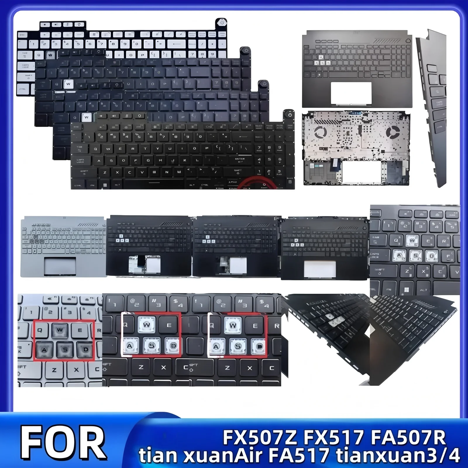 

New For QMXD® Tianxuan 3/4 FX507Z FX517 FA507R Tianxuan Air FA517 Keyboard C shell/ Palmrest Cover/ Russian backlit keyboard