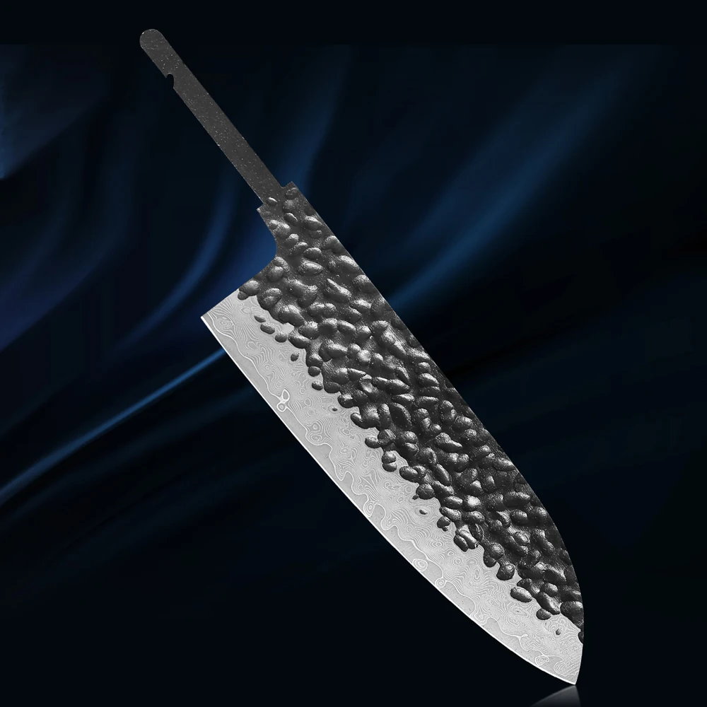 

DASHWAY 5" DIY Handmade Japanese Damascus Steel Kitchen Santoku Chef Knife Blank Blade Utility Full Tang Sharp Edges Making Tool
