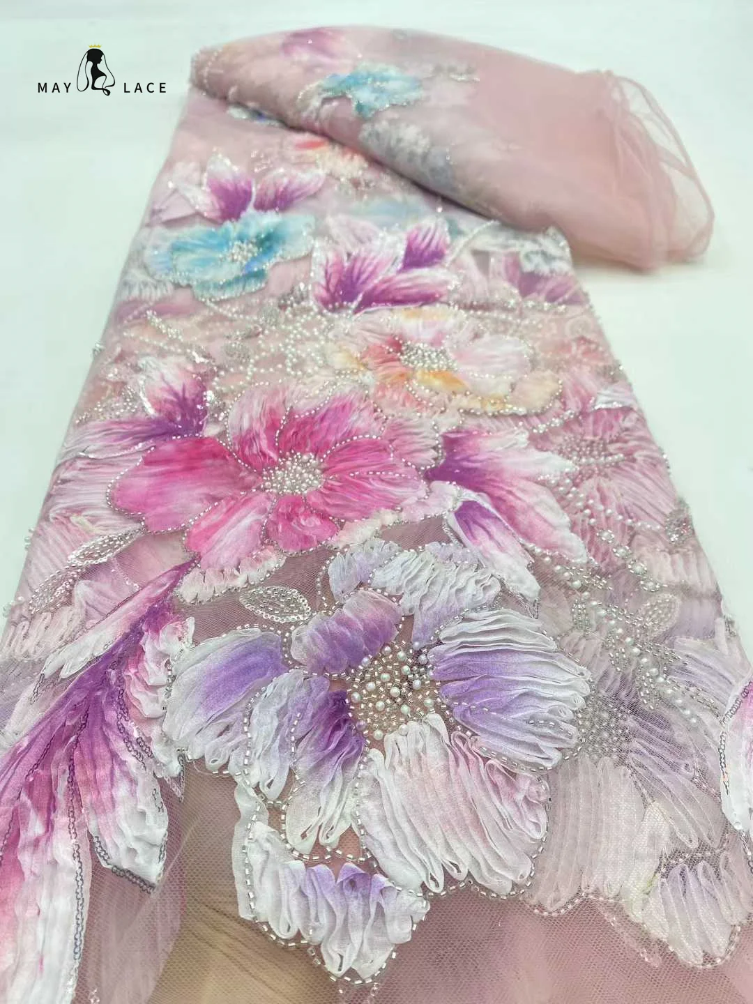 

Африканское нигерийское свадебное платье из тюля и кружева 2026 года: высококачественный шифон с вышивкой пайетками и бисером для свадеб и вечеринок во французском стиле