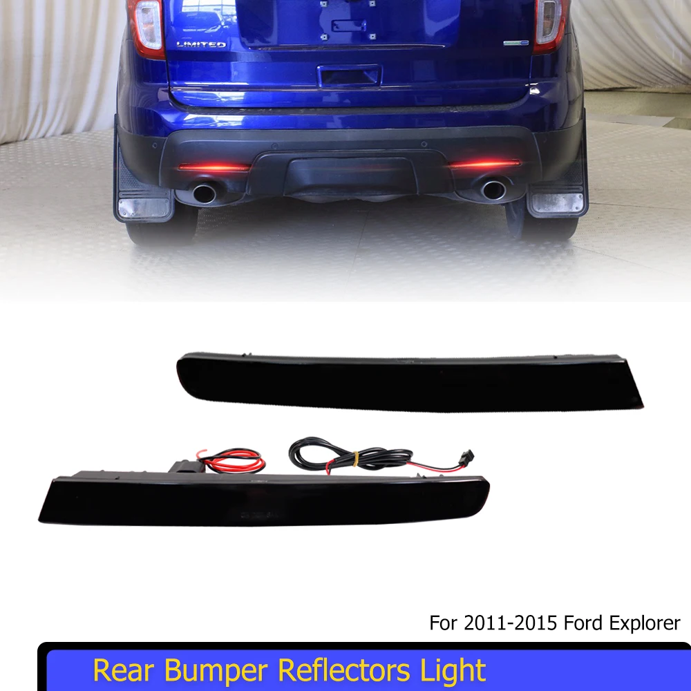

Красные светодиодные отражатели заднего бампера автомобиля для Ford Explorer 2011 2012 2013 2014 2015, задний/тормозной фонарь, задний противотуманный фонарь, стоп-сигнал