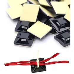 Durable 100pcs Clip/Clamp Wall Holder Mount Zip Tie Base Cable Holder Self Adhesive Cable Tie Base Removable