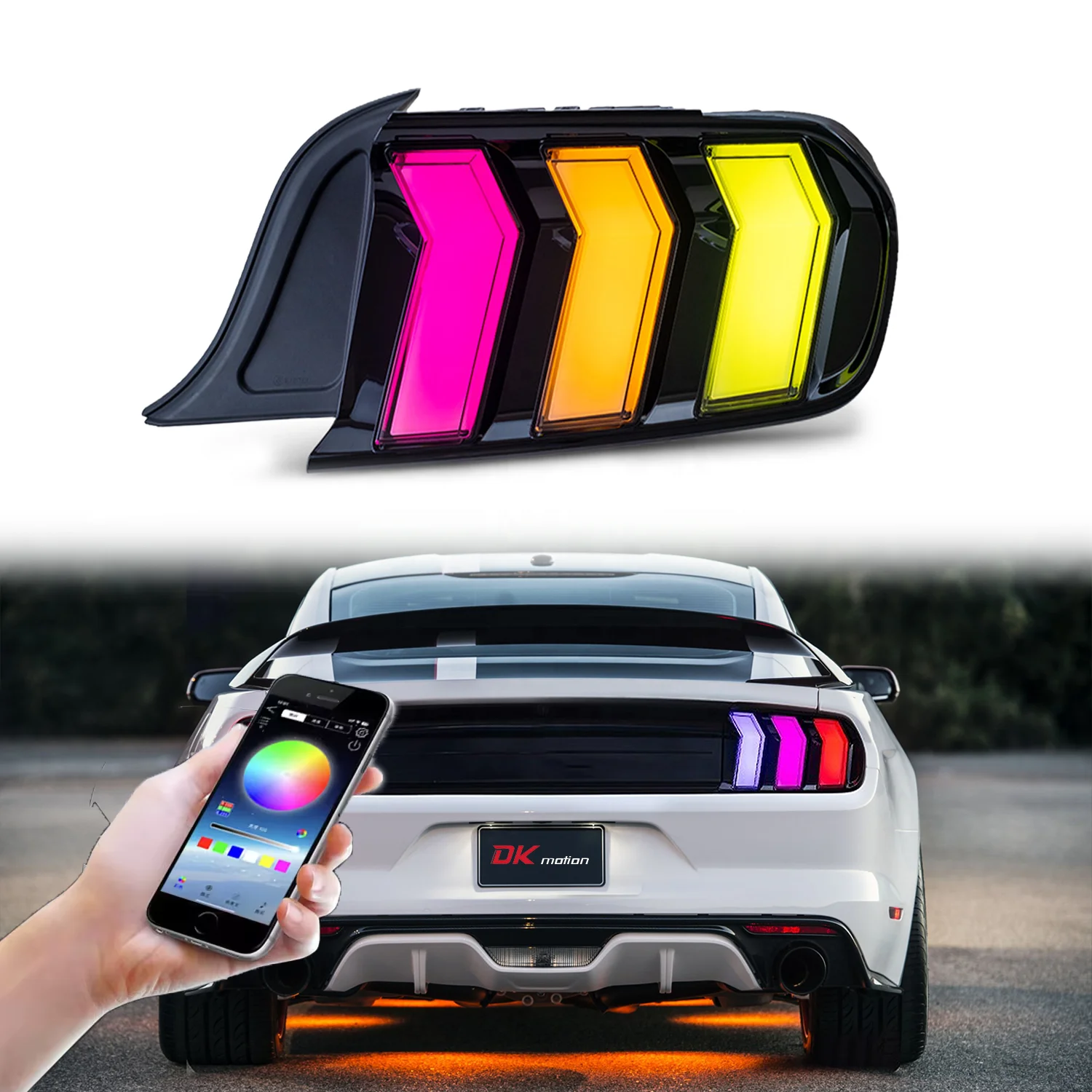 High Quality Led Tail Light For  Mustang 2015-2023 RGB Car Rear Brake Stop Running Lamp Led Tail Lamp Assembly